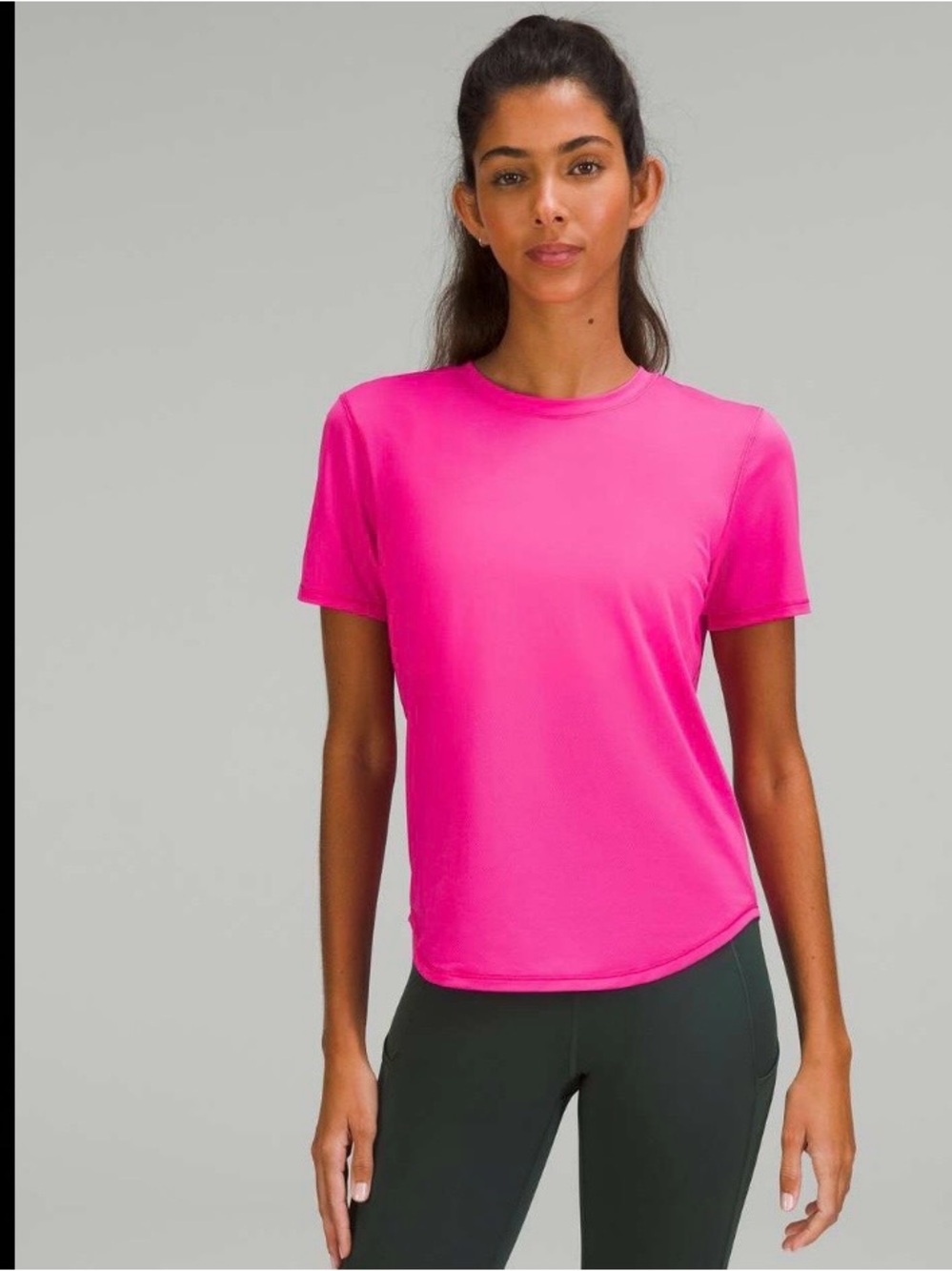 lululemon athletica Bright Pink Crewneck Short Sleeve Tee